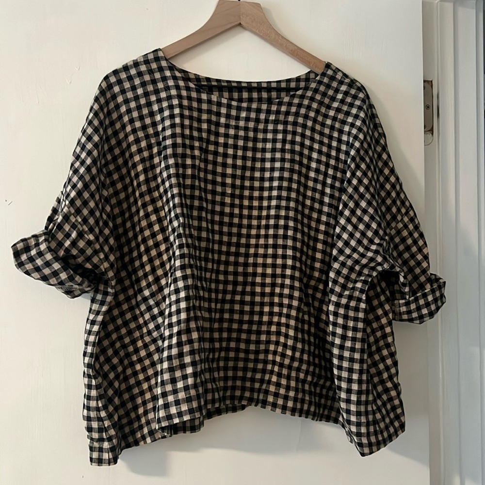 Not Perfect Linen bow neck linen top